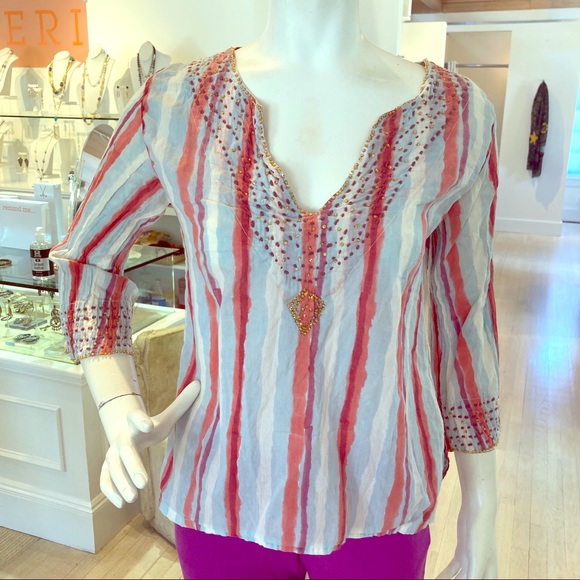 Kerry Cassill Beaded and Embroidered Tunic - Picture 1 of 8